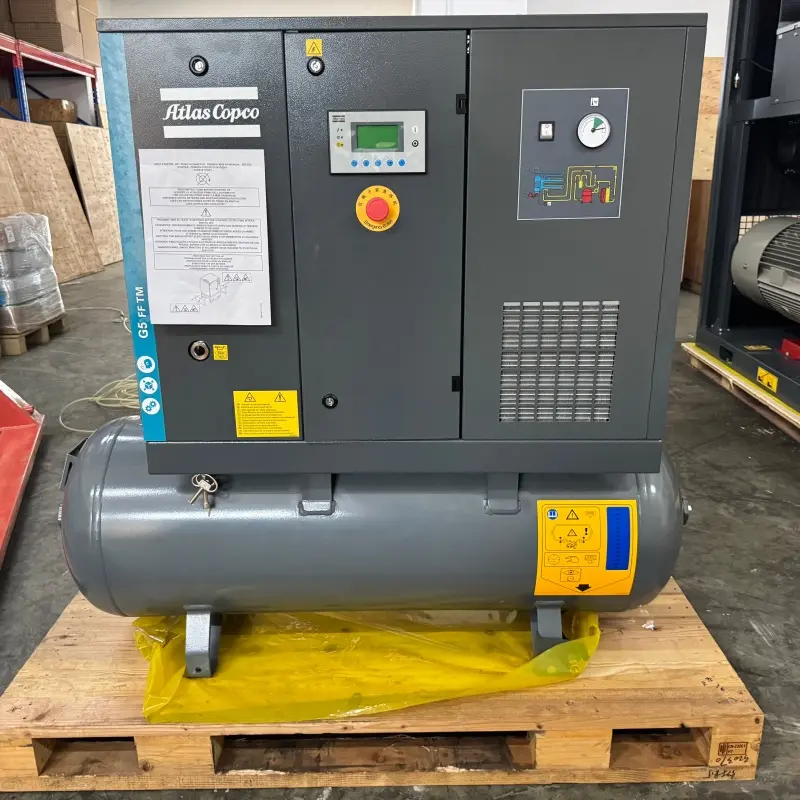 Compresor cu șurub cu injecție de ulei Atlas Copco G5 FF 5,5 kW 7,5 CP Uscător integrat Autentic
