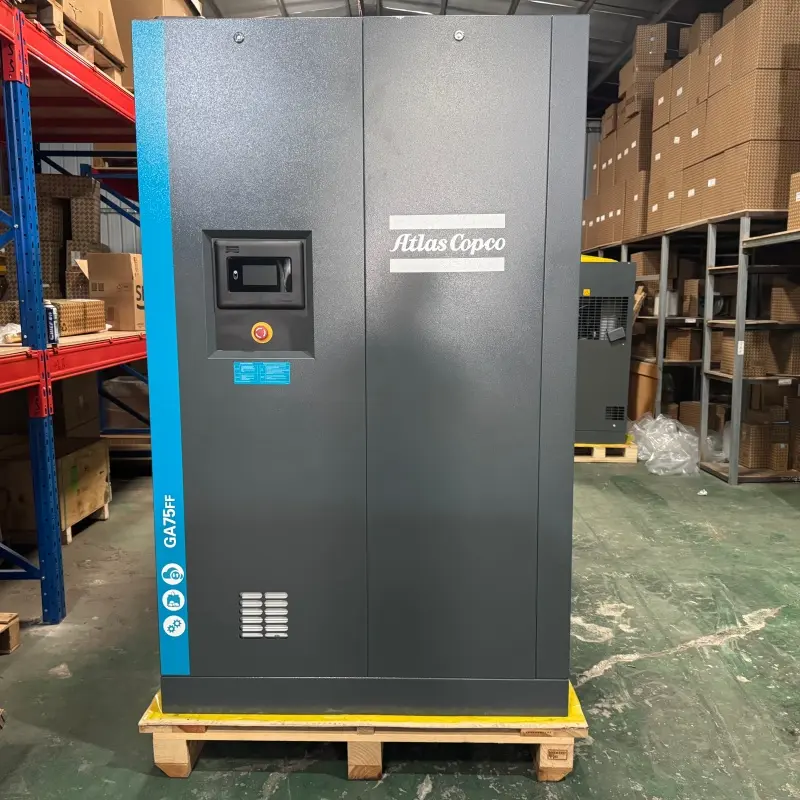 Compresor cu șurub cu injecție de ulei Atlas Copco GA75FF 75 kW 100 CP Uscător integrat Autentic