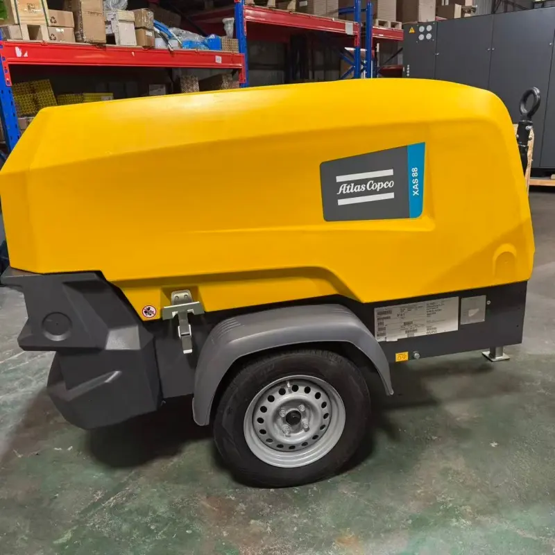 Compresor de aer diesel portabil Atlas Copco XAS 88 KD în construcție minieră Autentic